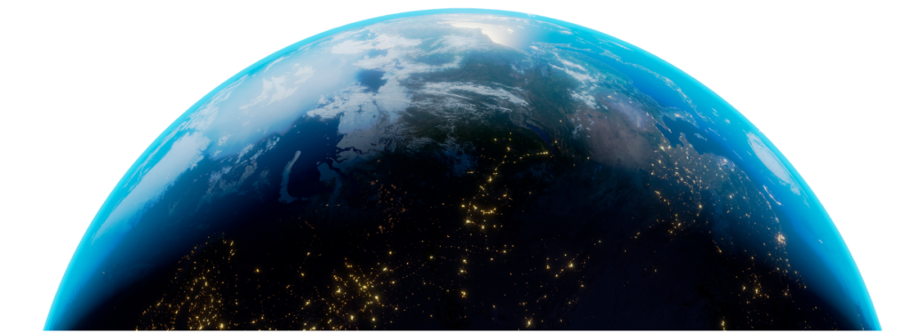 The earth with motion effect which represents that TAG media likes to go big.